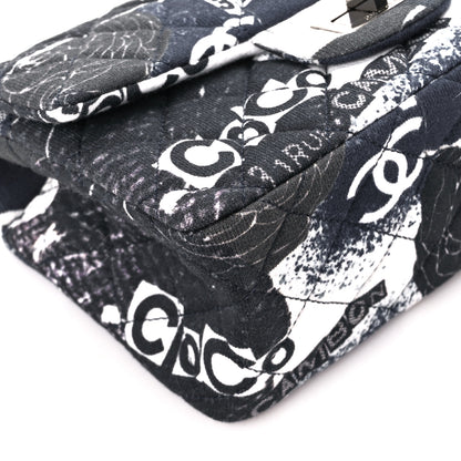 Chanel Jersey Quilted Camellia 2.55 Reissue Mini Flap Black White 10 of 12