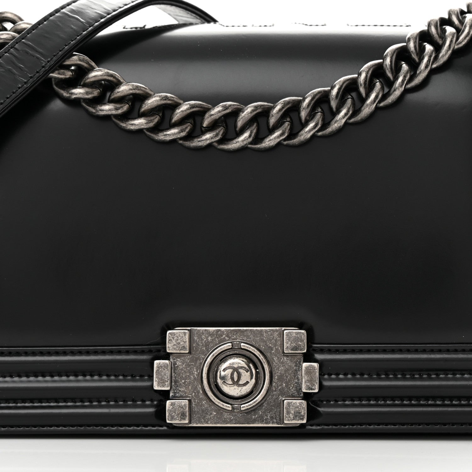 Chanel Glazed Calfskin Medium Boy Flap Black 8 of 17