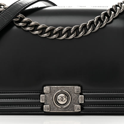 Chanel Glazed Calfskin Medium Boy Flap Black 8 of 17