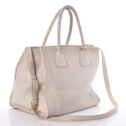 Prada Vitello Daino Shopping Tote Talco 4 of 9