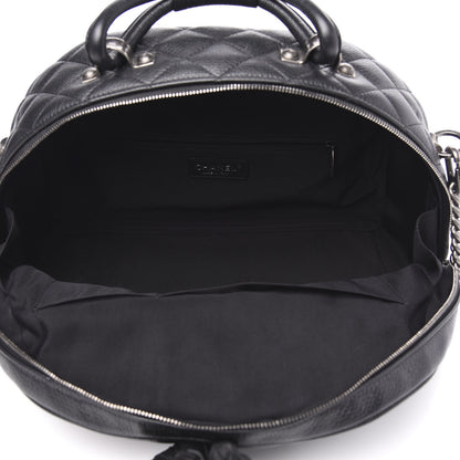 Chanel Calfskin Quilted Medium Airlines Round Trip Bowling Bag Black 4 of 12