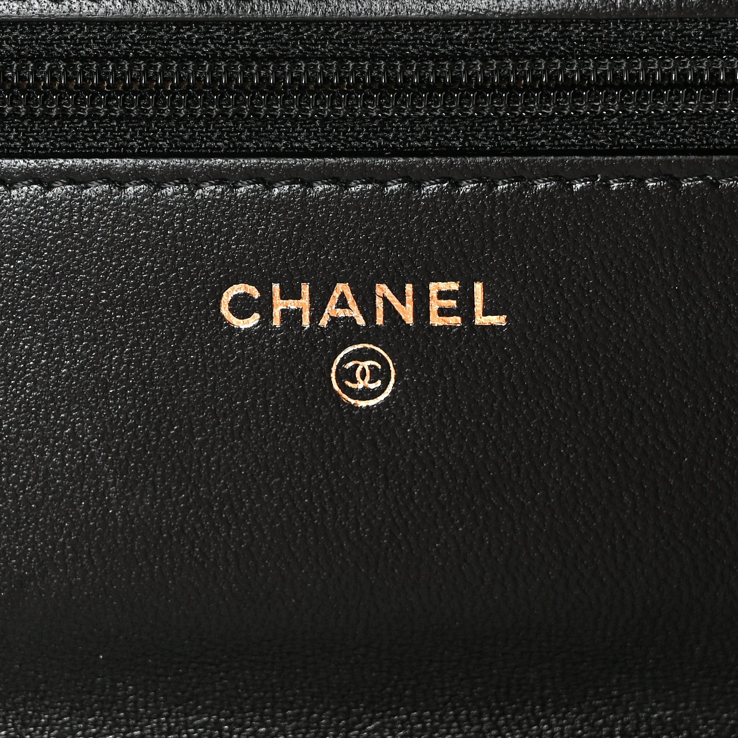 Chanel Lambskin Quilted CC Pearl Crush Wallet on Chain WOC Black 9 of 10