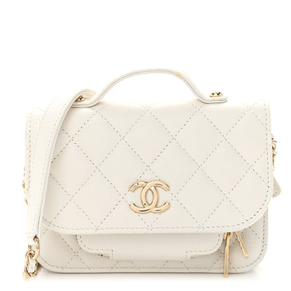 Chanel Caviar Quilted Business Affinity Clutch With Chain Flap White 1 of 15