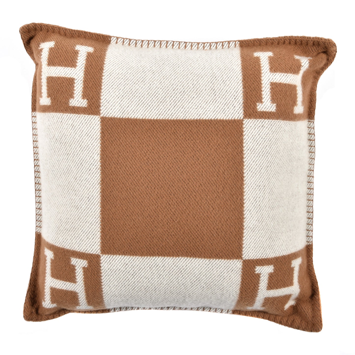 Wool Cashmere Avalon Pillow PM Ecru Camel