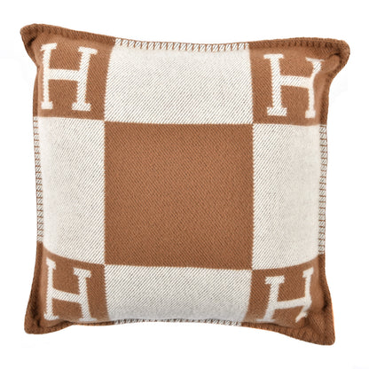 Hermes Wool Cashmere Avalon Pillow PM Ecru Camel 1 of 3