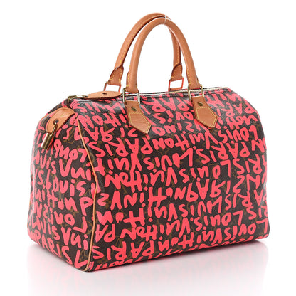 Louis Vuitton Monogram Graffiti Speedy 30 Fuchsia 2 of 9