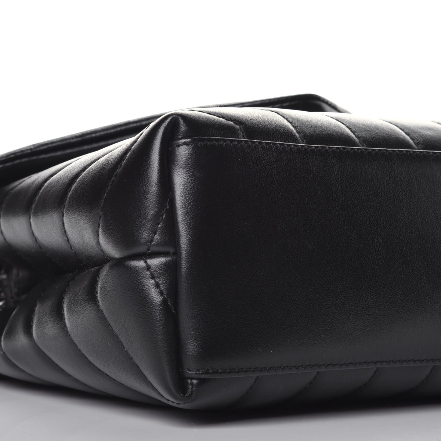 Calfskin Y Quilted Monogram Small Loulou Chain Satchel Black
