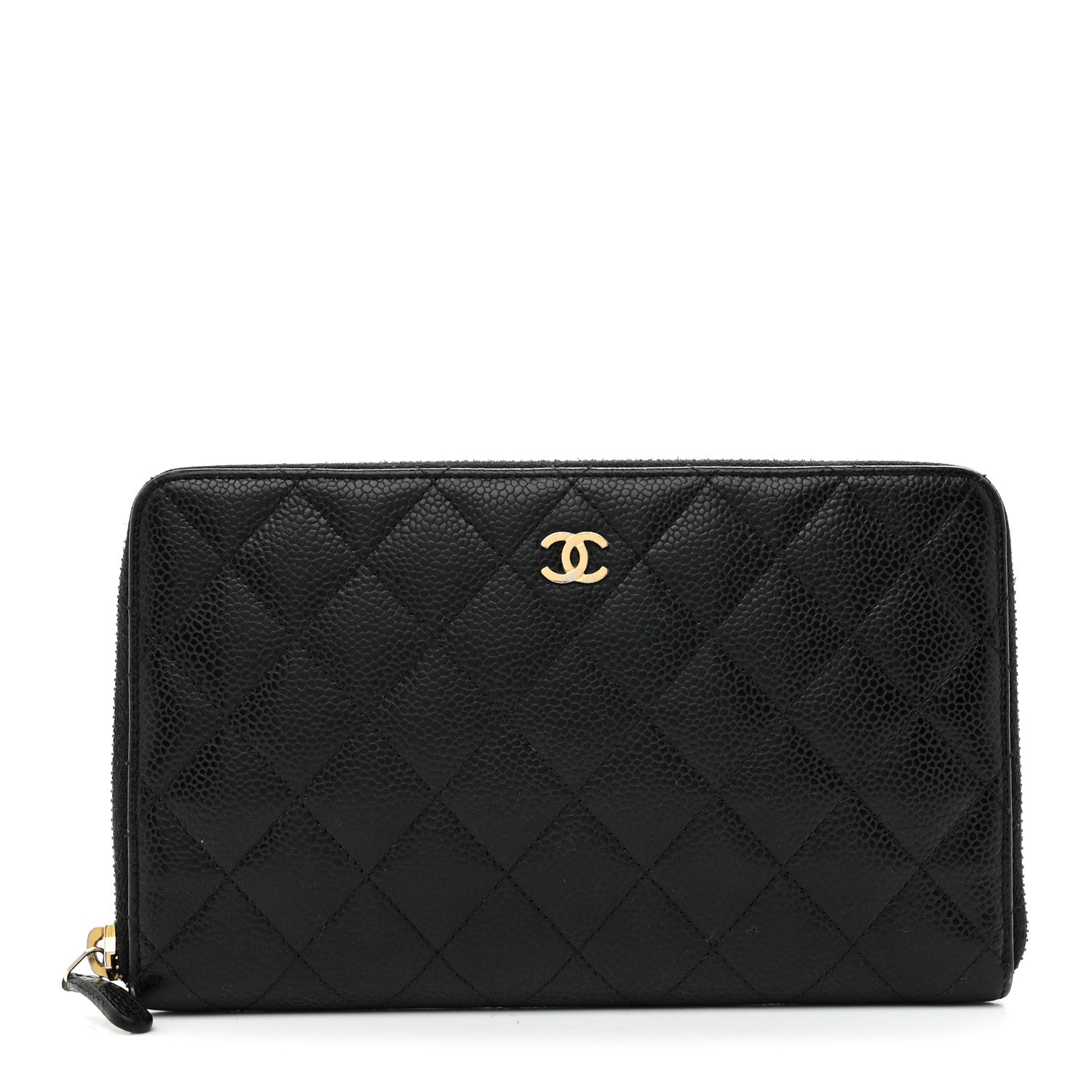 Chanel Caviar Quilted Large Zip Around Organizer Wallet Black 1 of 8