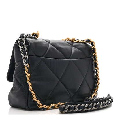 Chanel Lambskin Quilted Large Chanel 19 Flap Navy Blue 3 of 10