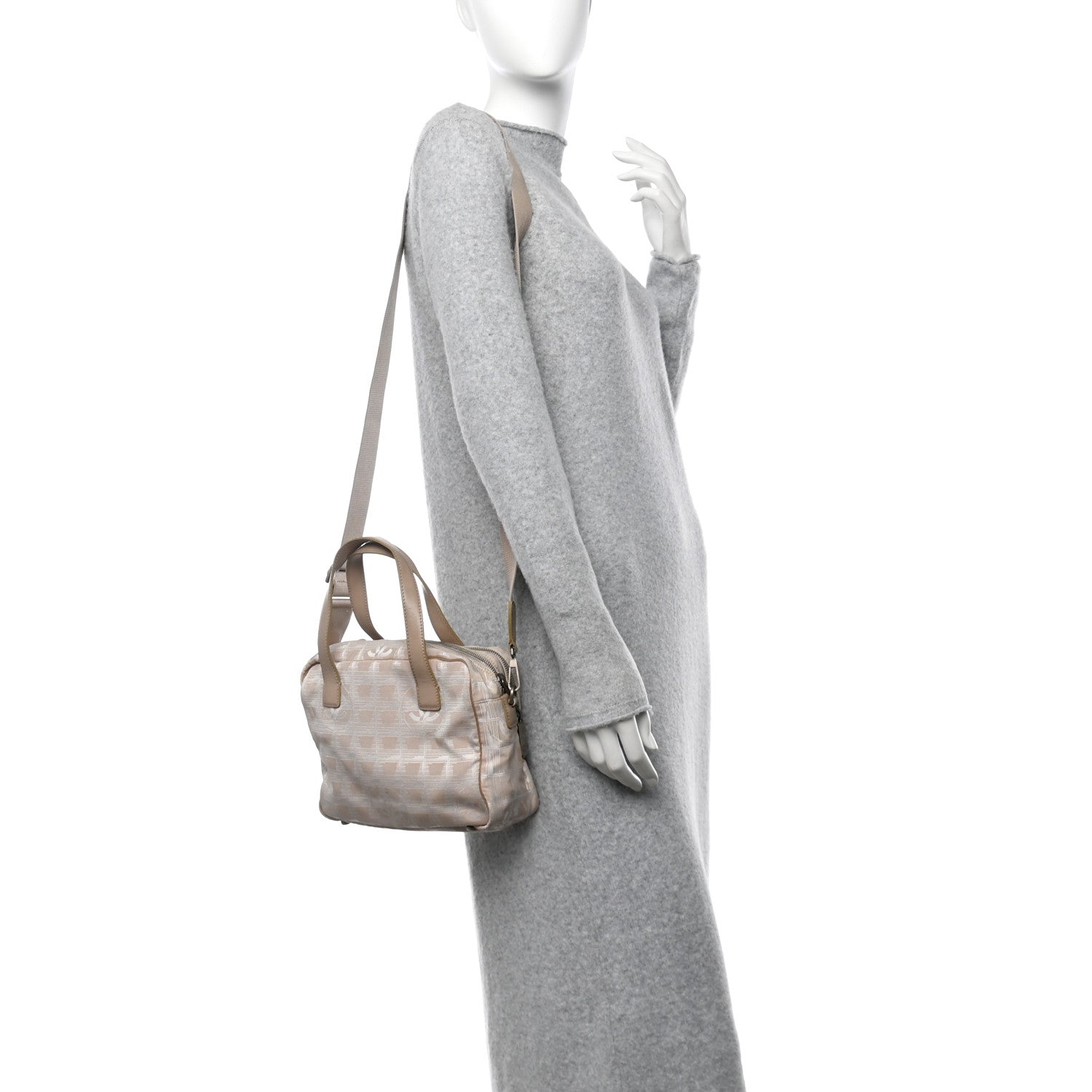 Chanel Nylon Small Travel Tote Beige 2 of 12