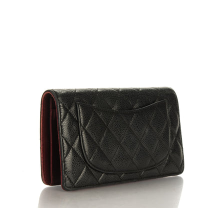 Chanel Caviar Quilted Yen Wallet Black 3 of 9