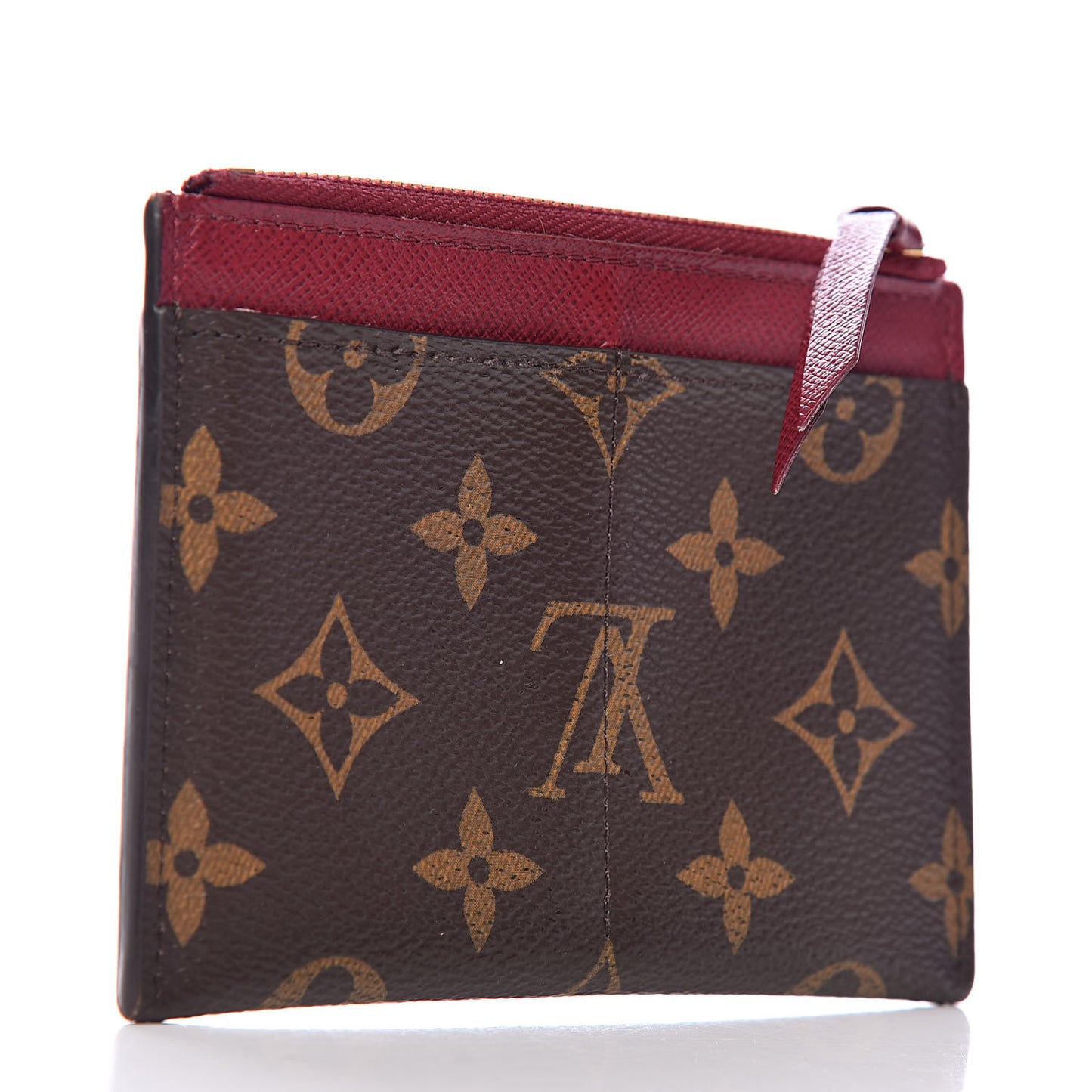 Monogram Zipped Card Holder Fuchsia