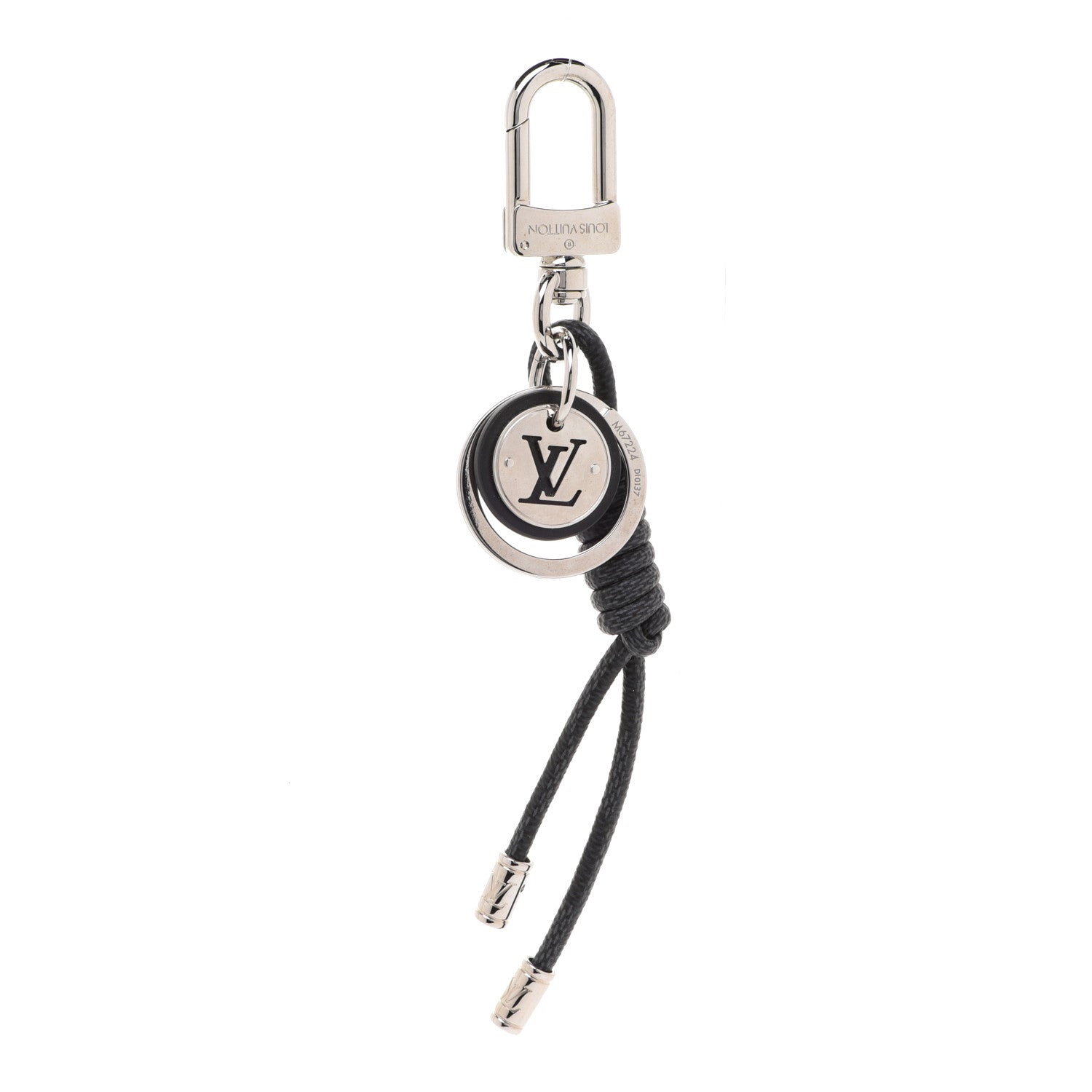 Louis Vuitton Palladium Damier Graphite Rope Bag Charm Key Holder 1 of 6