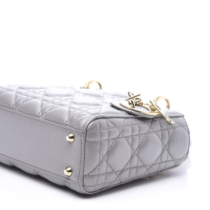 Christian Dior Metallic Lambskin Cannage Mini Lady Dior Grey 7 of 9