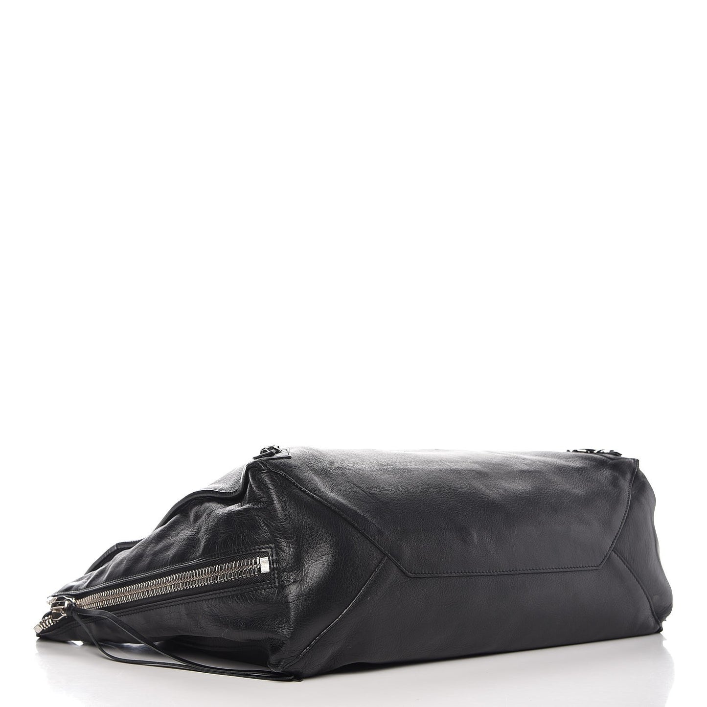 Supple Calfskin Papier A4 Zip Around Tote Black