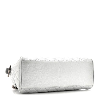 Chanel Metallic Calfskin Quilted Mini Bowling Bag Silver 4 of 10