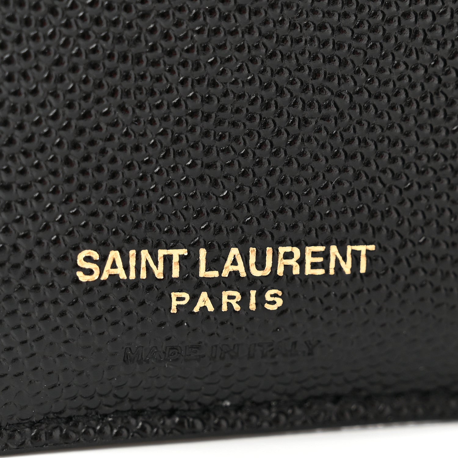 Saint Laurent Grain De Poudre Matelasse Chevron Monogram Zipped Card Case Black 6 of 8