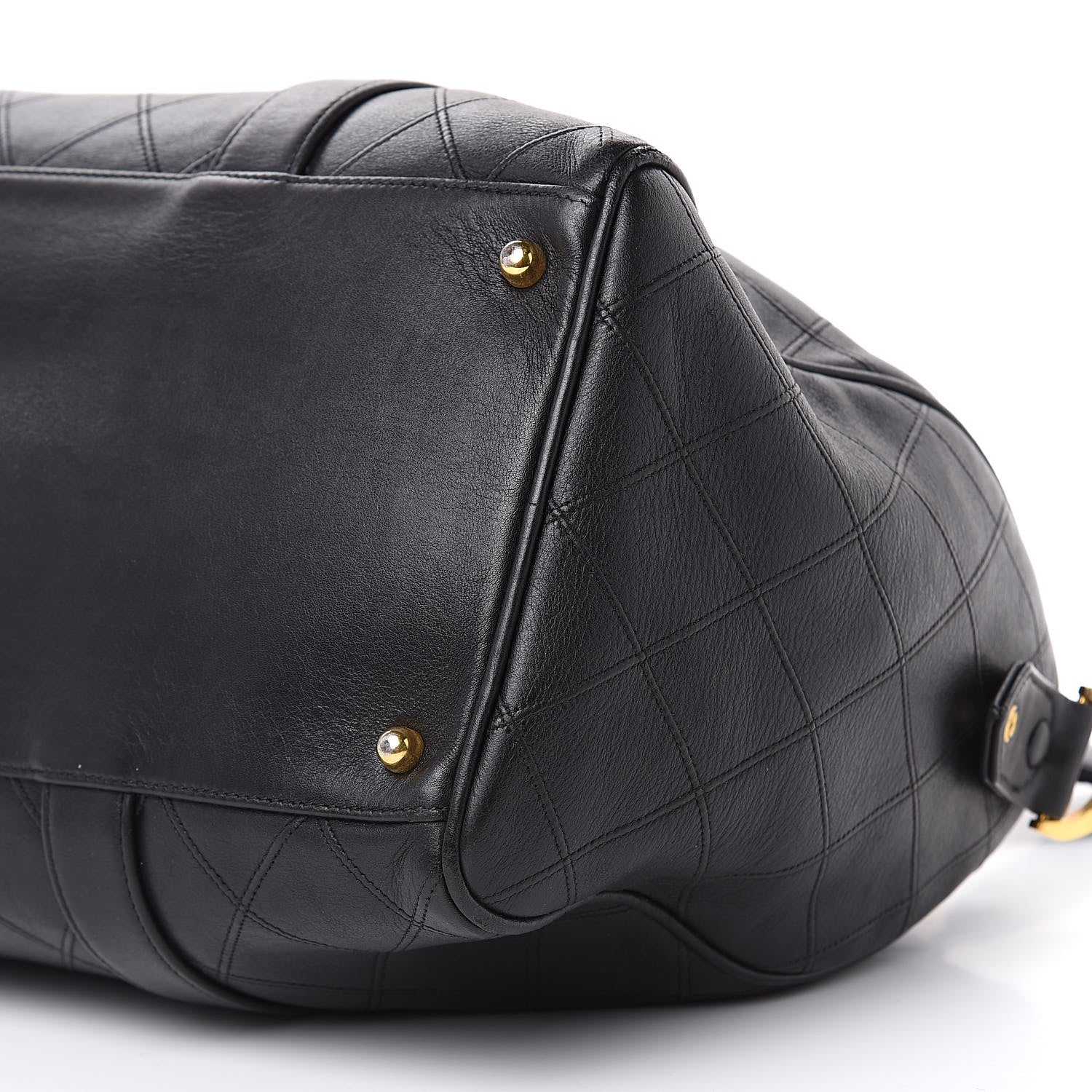Chanel Calfskin Stitched CC Boston Black 9 of 13