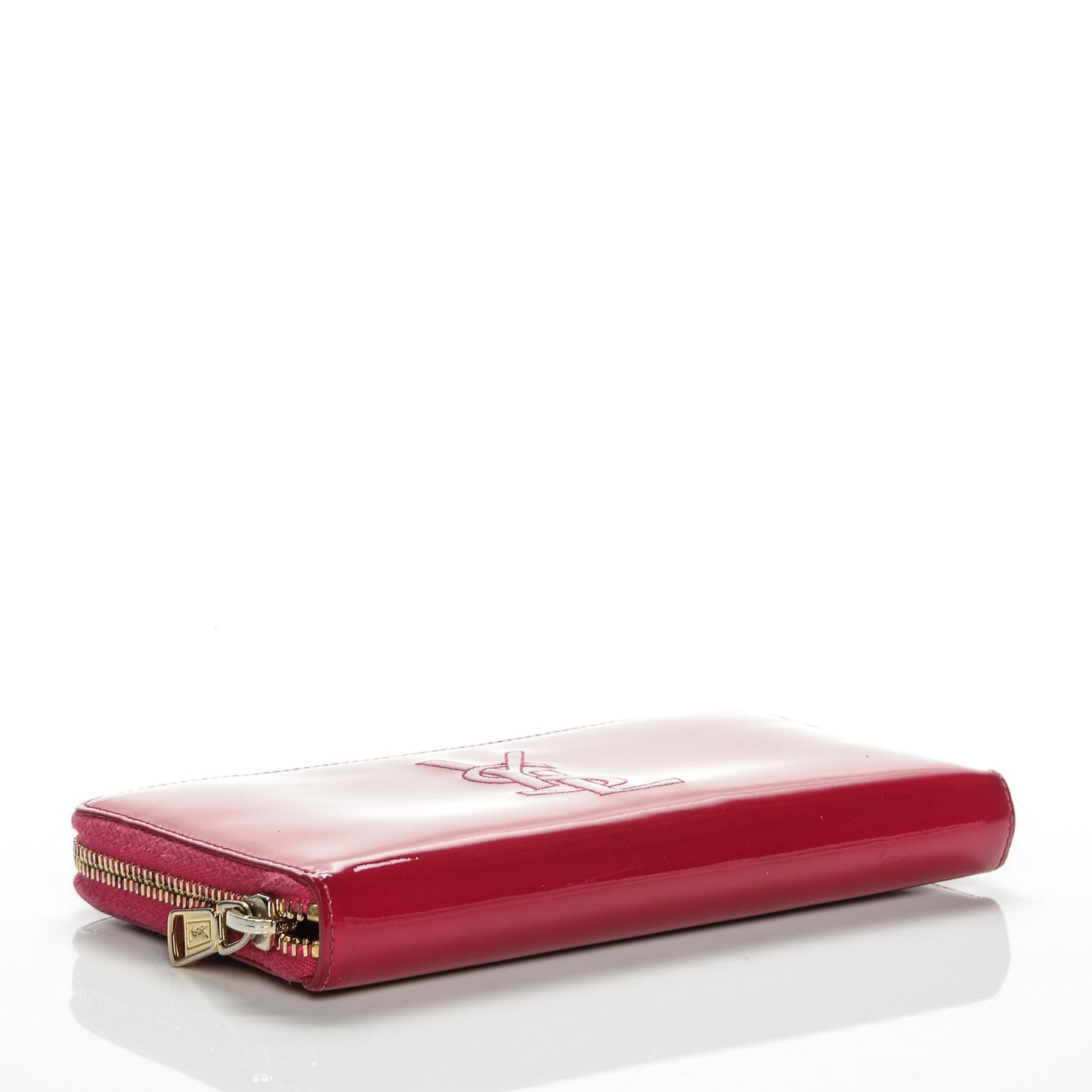 Patent Belle De Jour Zip Around Wallet Fuchsia