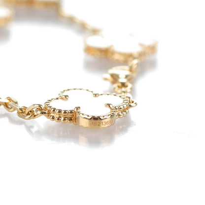 Van Cleef & Arpels 18K Yellow Gold Mother of Pearl 5 Motifs Vintage Alhambra Bracelet 4 of 4