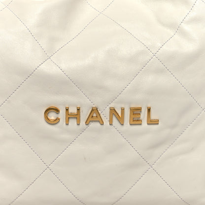 Chanel Shiny Calfskin Quilted Chanel 22 White 10 of 13