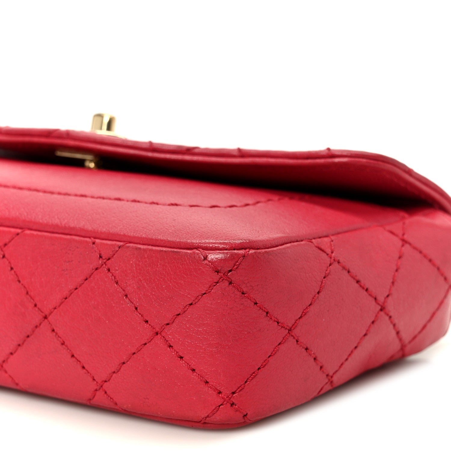 Chanel Goatskin Quilted Coco Curve Flap Messenger Flap Red 11 of 11