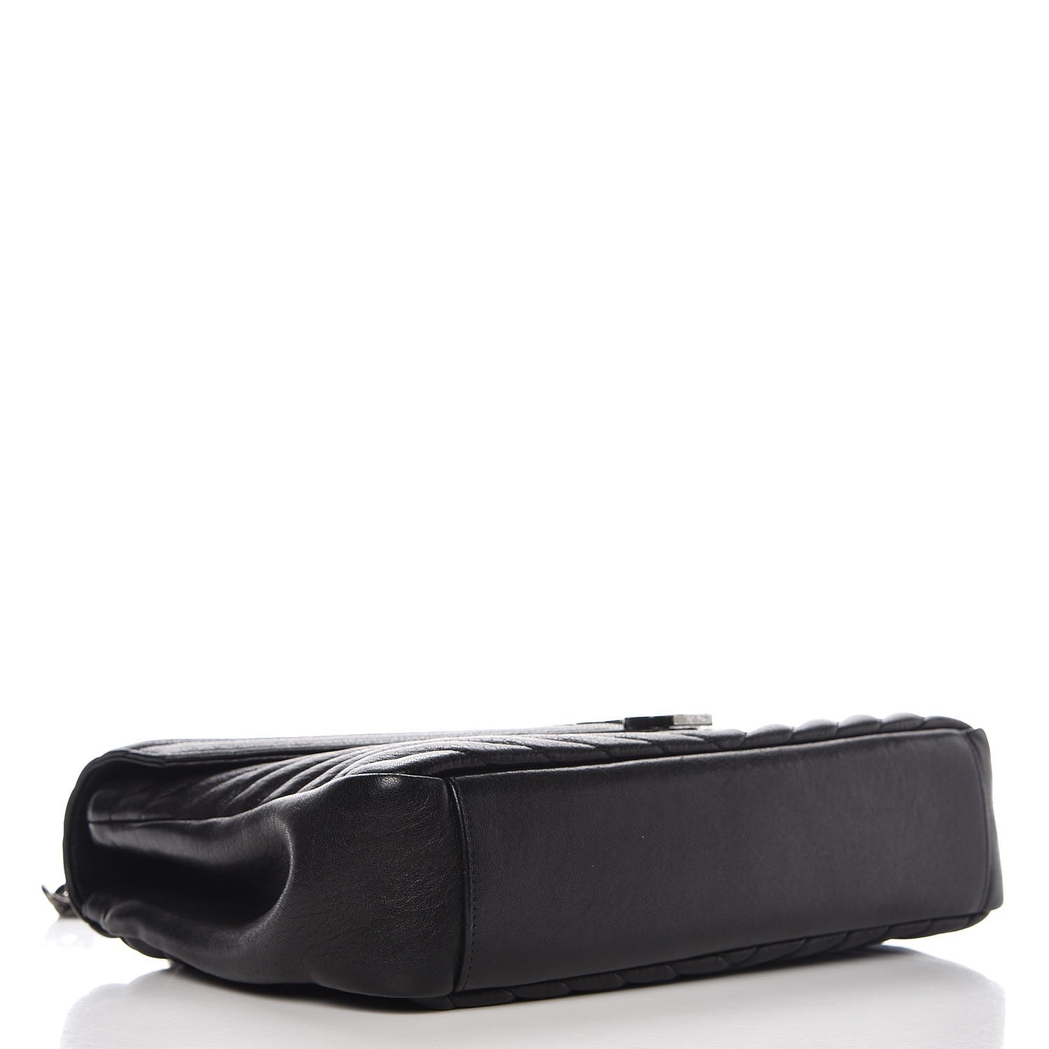 Saint Laurent Sheepskin Matelasse Chevron Monogram Large College Satchel Black 5 of 13