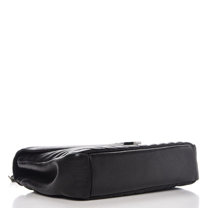 Saint Laurent Sheepskin Matelasse Chevron Monogram Large College Satchel Black 5 of 13