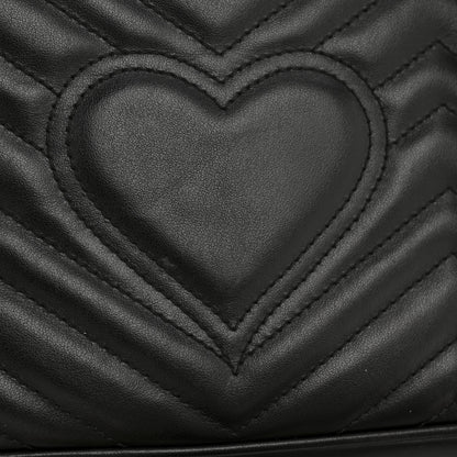 Gucci Calfskin Matelasse Small GG Marmont Shoulder Bag Black 12 of 12