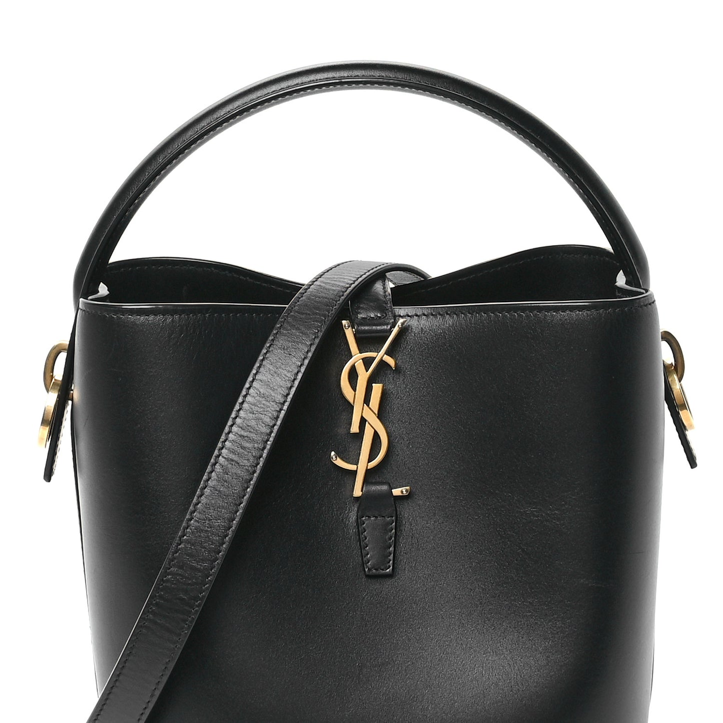 Shiny Calfskin Le 37 Mini Bucket Bag Black