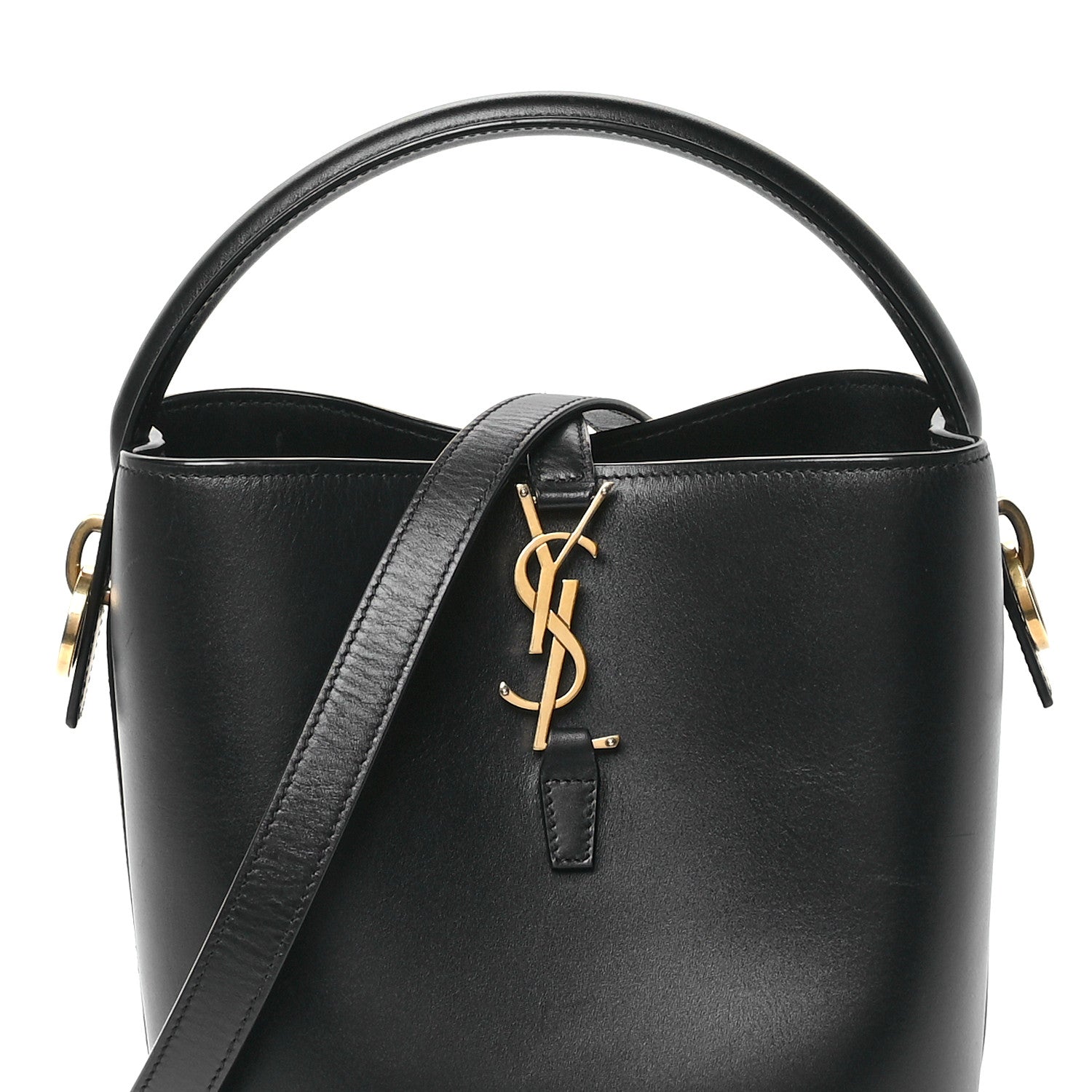 Saint Laurent Shiny Calfskin Le 37 Mini Bucket Bag Black 8 of 10