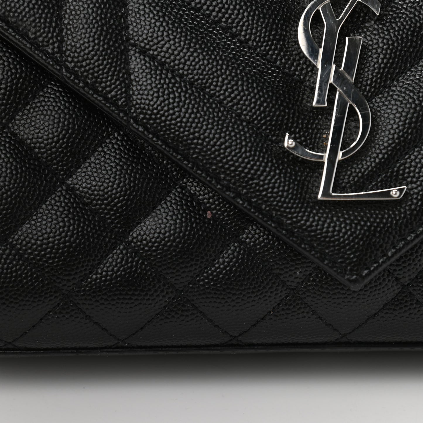 Grain De Poudre Textured Mixed Matelasse Triquilt Small Monogram Satchel Black