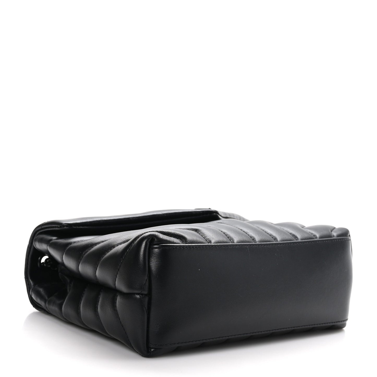 Calfskin Y Quilted Monogram Monochrome Small Loulou Chain Satchel Black