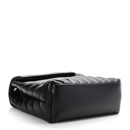 Saint Laurent Calfskin Y Quilted Monogram Monochrome Small Loulou Chain Satchel Black 4 of 12