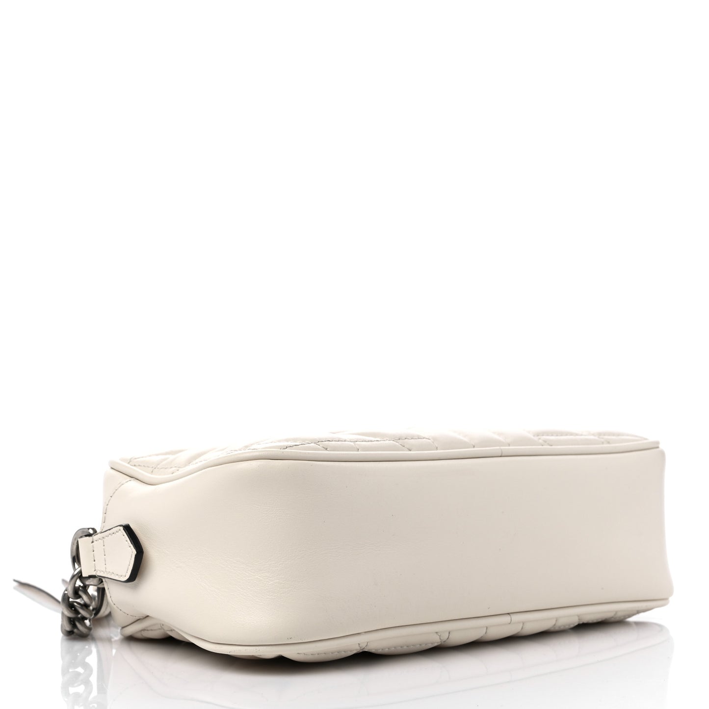 Calfskin Matelasse Aria Small GG Marmont Chain Shoulder Bag Mystic White