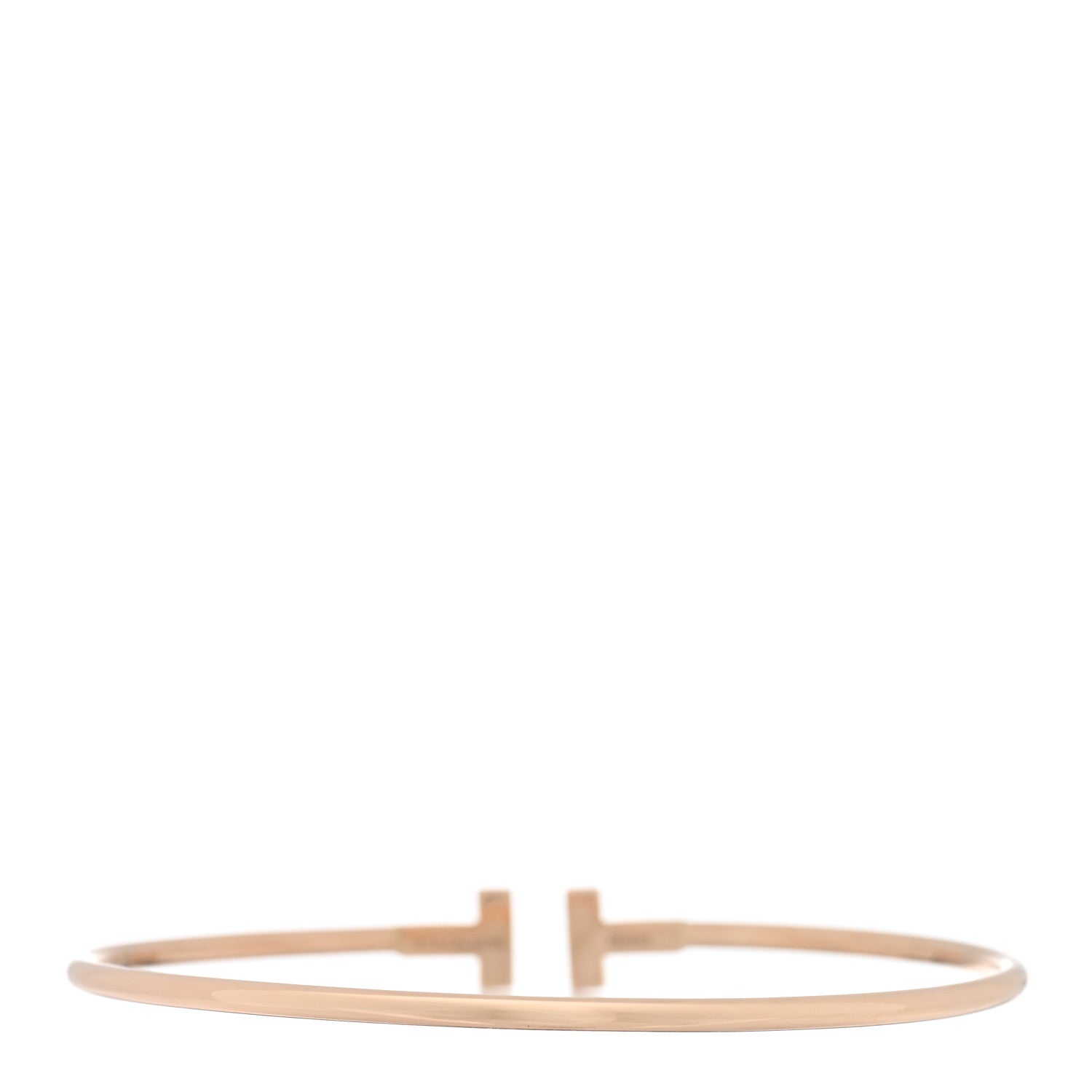 Tiffany 18K Rose Gold Narrow T Wire Bracelet 2 of 3