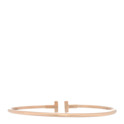 Tiffany 18K Rose Gold Narrow T Wire Bracelet 2 of 3