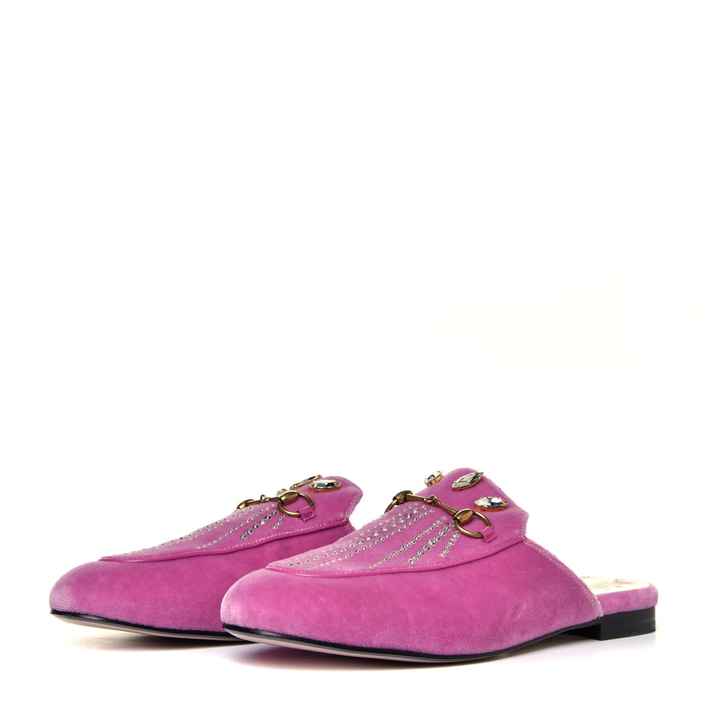 Velvet Marquise Crystals Womens Princetown Slippers 40 Malva Dark Malva