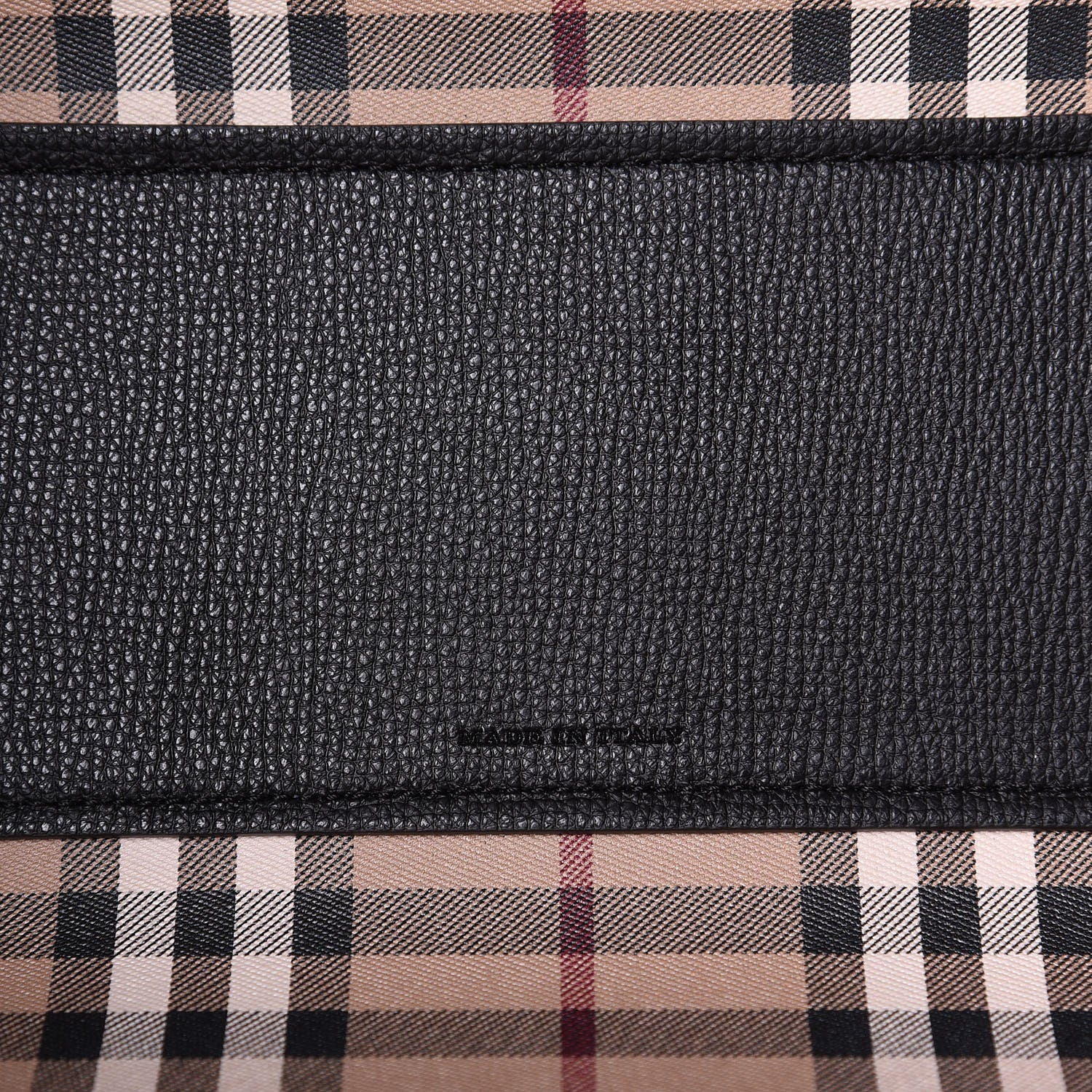Burberry Grainy Calfskin Haymarket Check Medium Reversible Tote Black 9 of 10