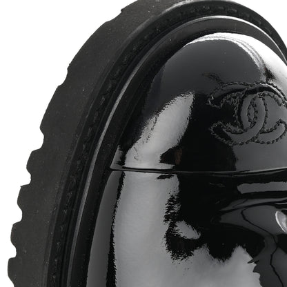 Chanel Patent Cap Toe Short Boots 37 Black 10 of 10