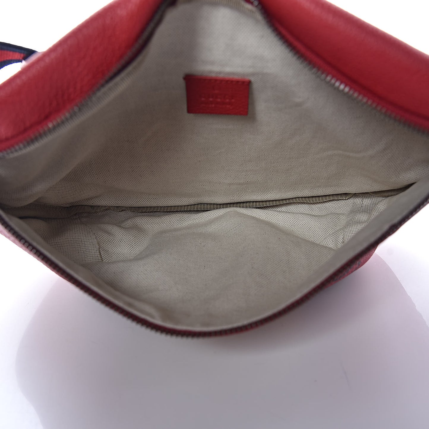 Grained Calfskin Logo Belt Bag Hibiscus Red
