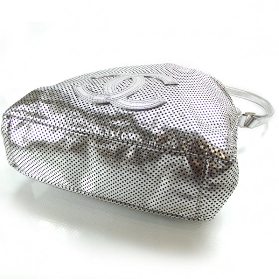 Chanel Metallic Glazed Calfskin Perforated Medium Rodeo Drive Tote Silver 4 of 8