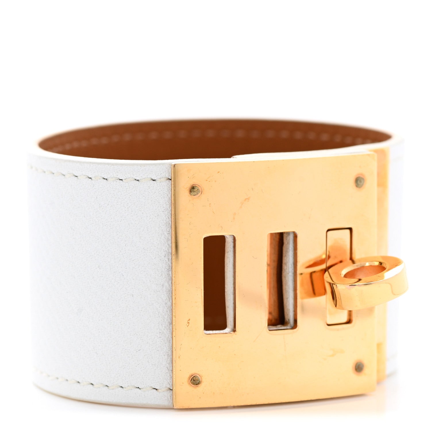Hermes Epsom Kelly Dog Bracelet T2 White 1 of 5