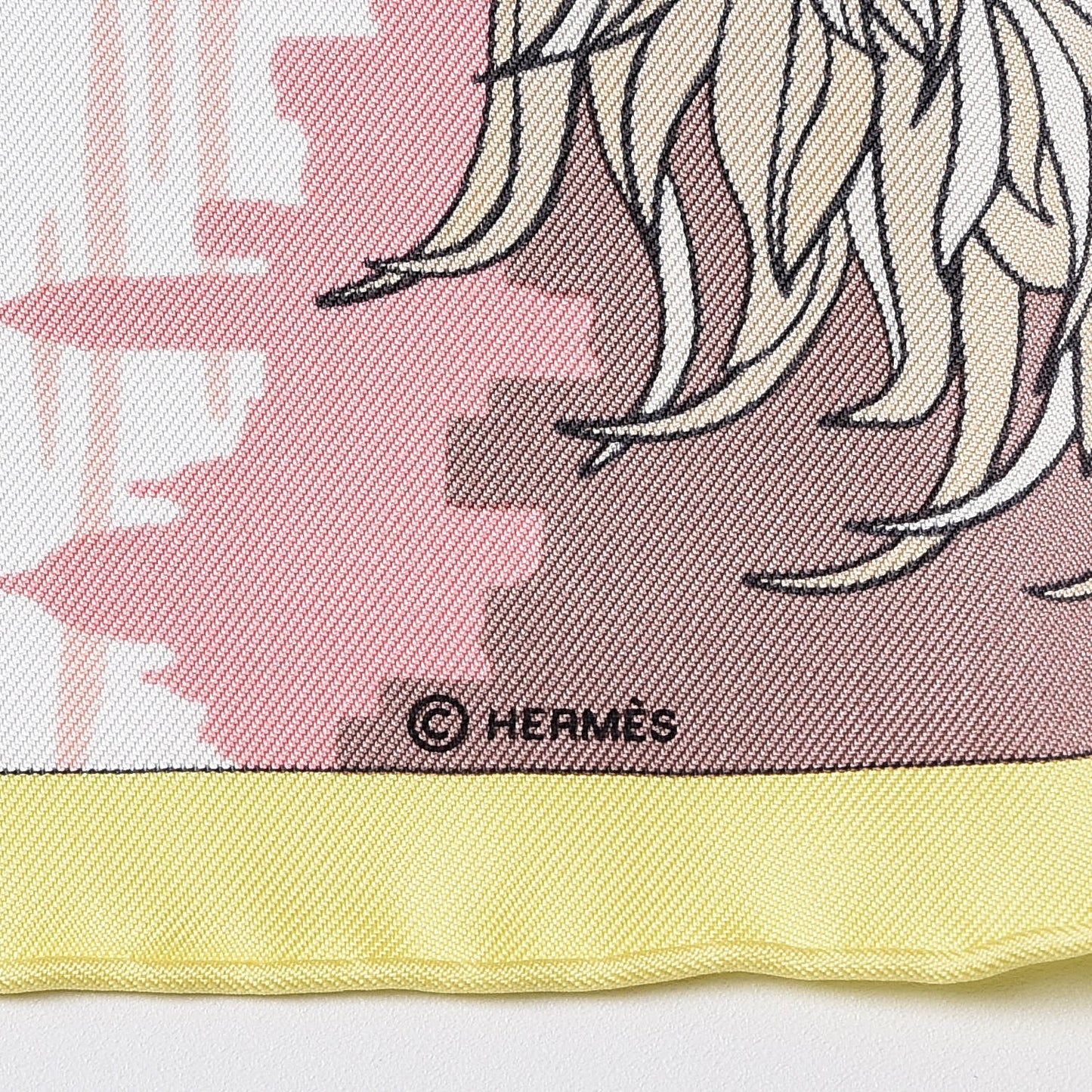 Silk Space Shopping Au Faubourg Pocket Square Scarf Rose Taupe Jaune