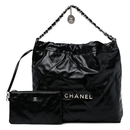 Chanel Shiny Calfskin Quilted Chanel 22 Black 1 of 10