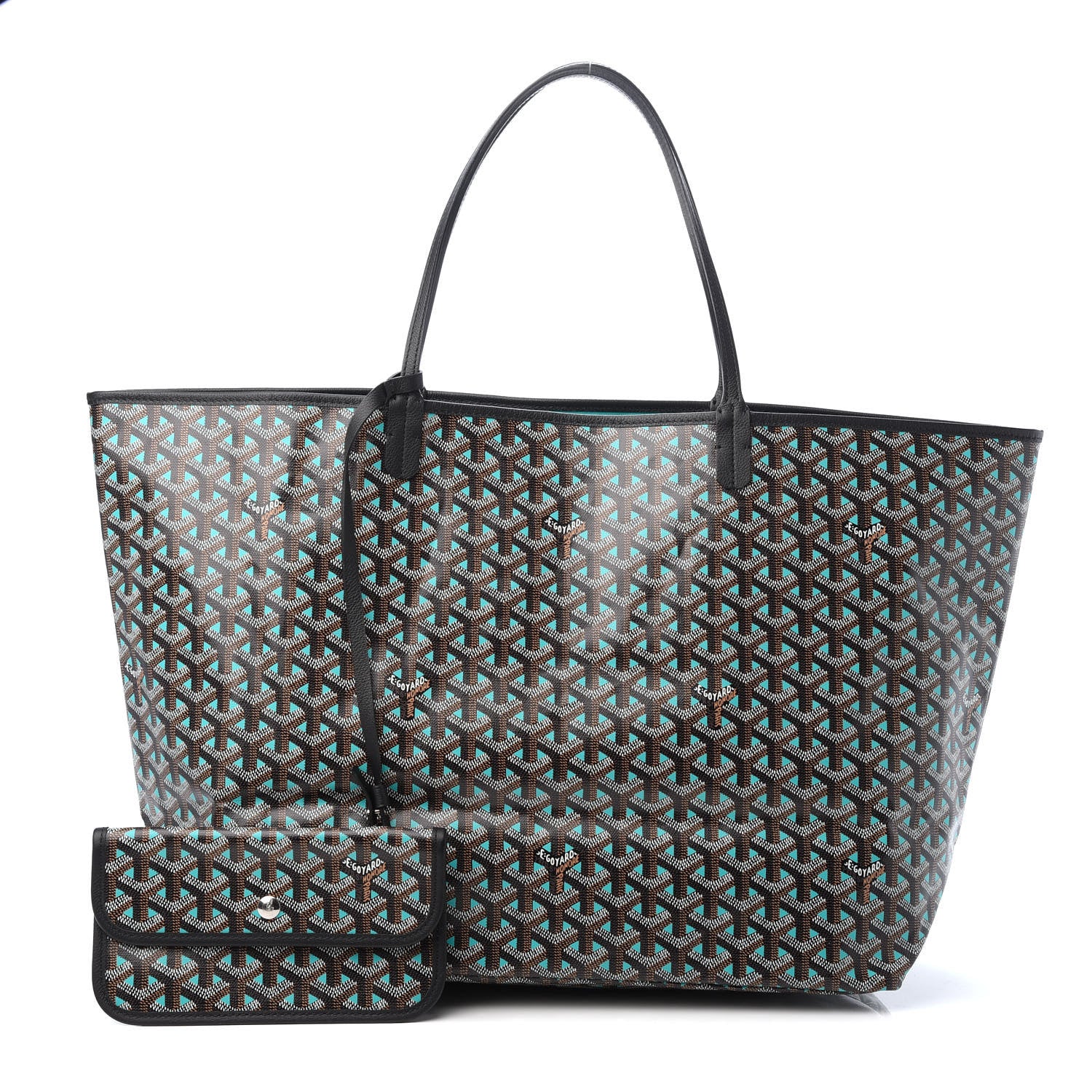 Goyard Goyardine Saint Louis Claire Voie GM Black Blue 1 of 9