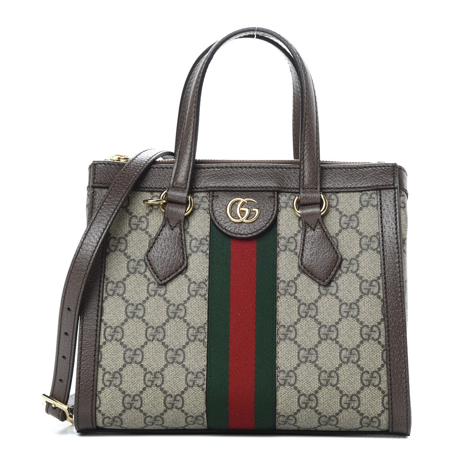 Gucci GG Supreme Monogram Small Ophidia Tote Bag Brown 1 of 12