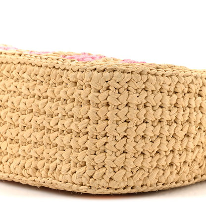 Prada Yarn Raffia Effect Crochet Striped Re-Edition 2005 Shoulder Bag Naturale Petalo 8 of 12