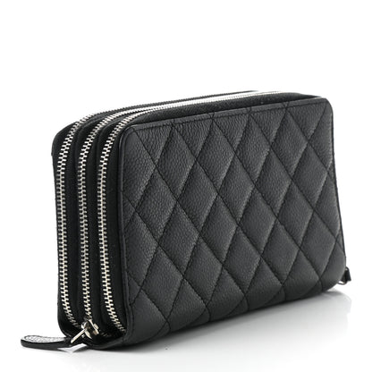 Chanel Caviar Quilted Triple Zip Wallet Black 3 of 10