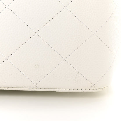 Chanel Caviar Quilted Jumbo Double Flap White 11 of 15